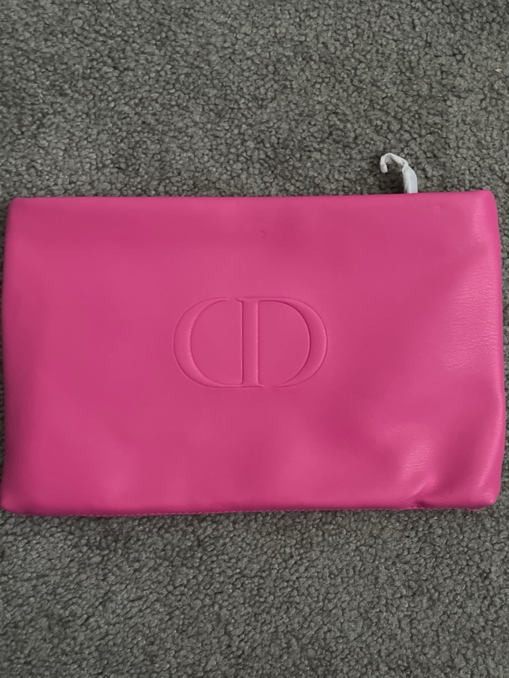 Dior Pink and Red Embossed CD Leather Clutch